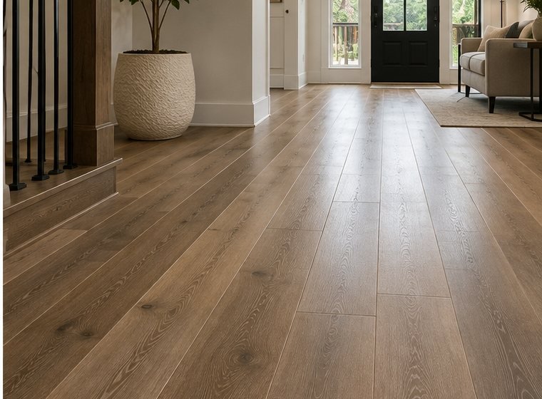 Wide-plank hardwood flooring installation
